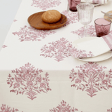 Varmala Hand Block Print Pink Tablecloth