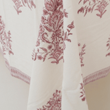 Varmala Hand Block Print Pink Tablecloth