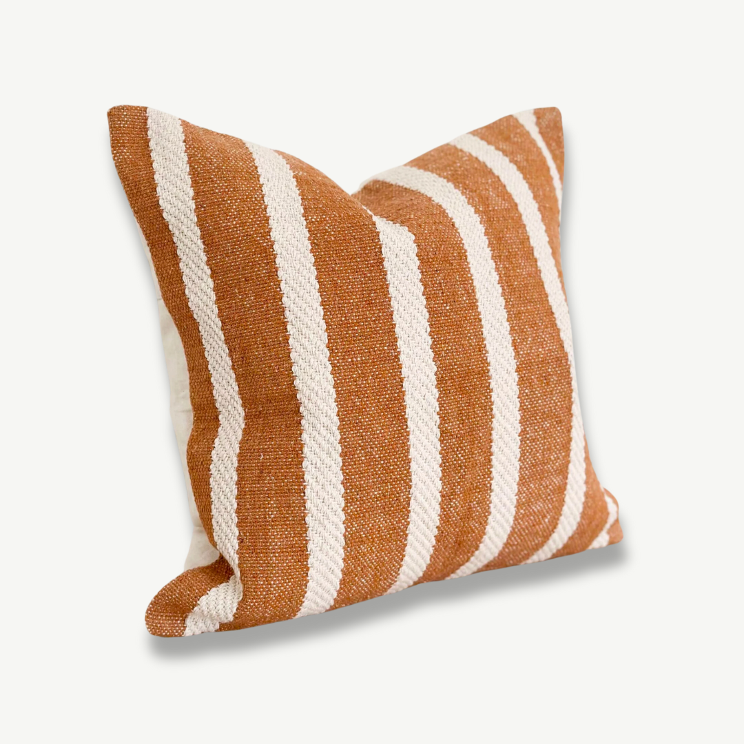 Vintage Rust Stripe Pillow Cover Designer Pillow Tristan