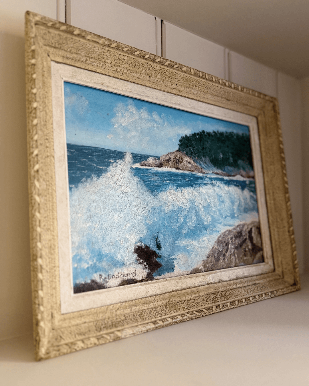 south of france painting, cannes painting, vintage oil painting, antique french art, Cote d'Azur painting, coastal art, vintage art, art antique dealer