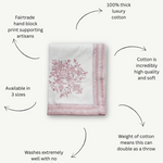 pink tablecloth, best tablecloths, vogue tablcloths, maison margaux, mrs alice, block print tablecloth, cotton tablecloth