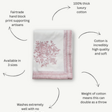 pink tablecloth, best tablecloths, vogue tablcloths, maison margaux, mrs alice, block print tablecloth, cotton tablecloth
