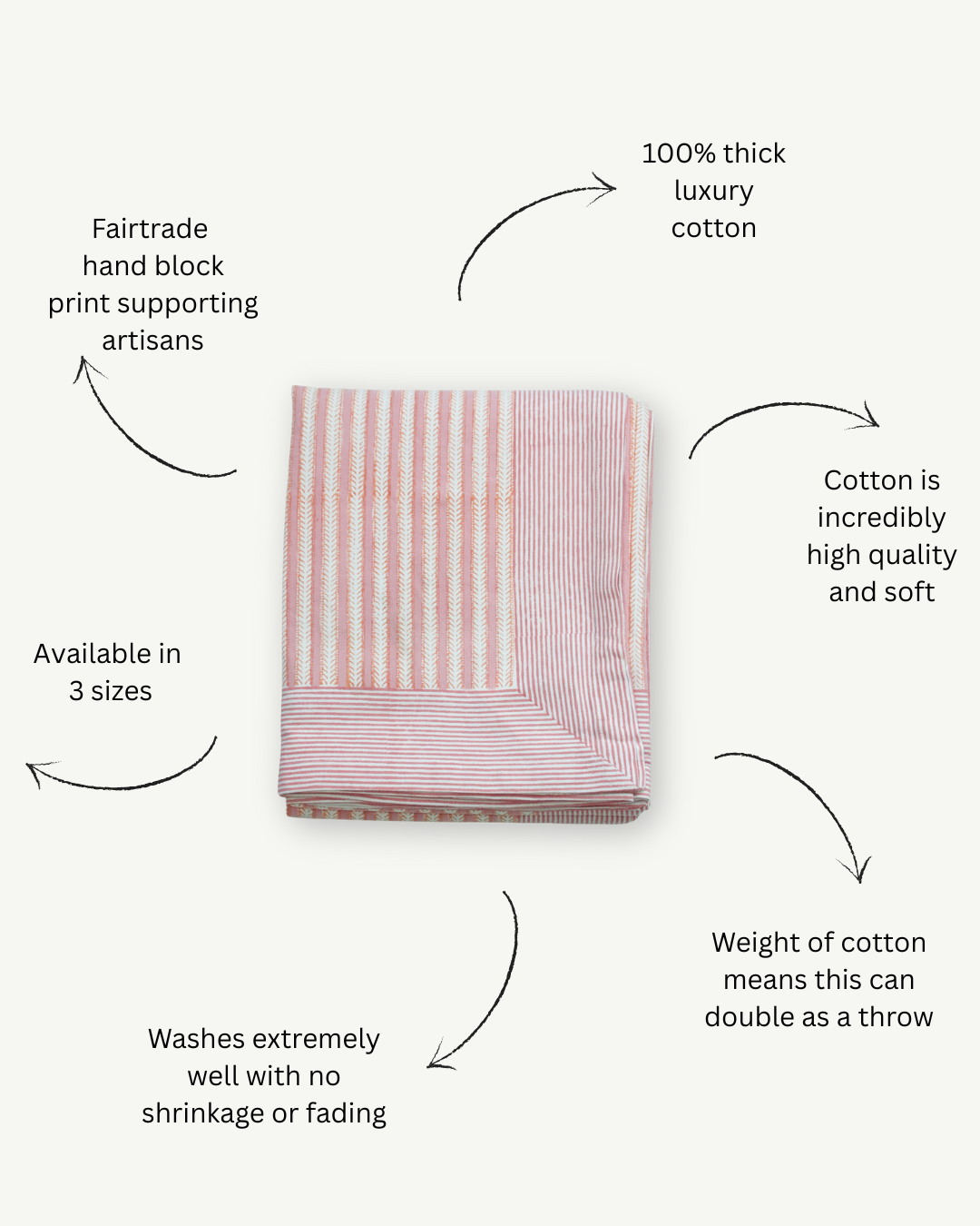 pink stripe block print tablecloth, striped tablecloth, pink tablecloth, maison margaux, luxury tablecloth, stripe throw, cotton tablecloth, oka tablecloth, neptune tablecloth, glassette