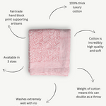 tablecloth, luxury tablecloth, the old and new company, pink tablecloth, block print tablecloth, cotton tablecloth
