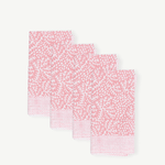 pink napkins, cotton napkins, block print napkins, tablecloth and napkins, rosie dhalia, floral napkins, pink minerals tablecloth