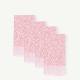 pink napkins, cotton napkins, block print napkins, tablecloth and napkins, rosie dhalia, floral napkins, pink minerals tablecloth