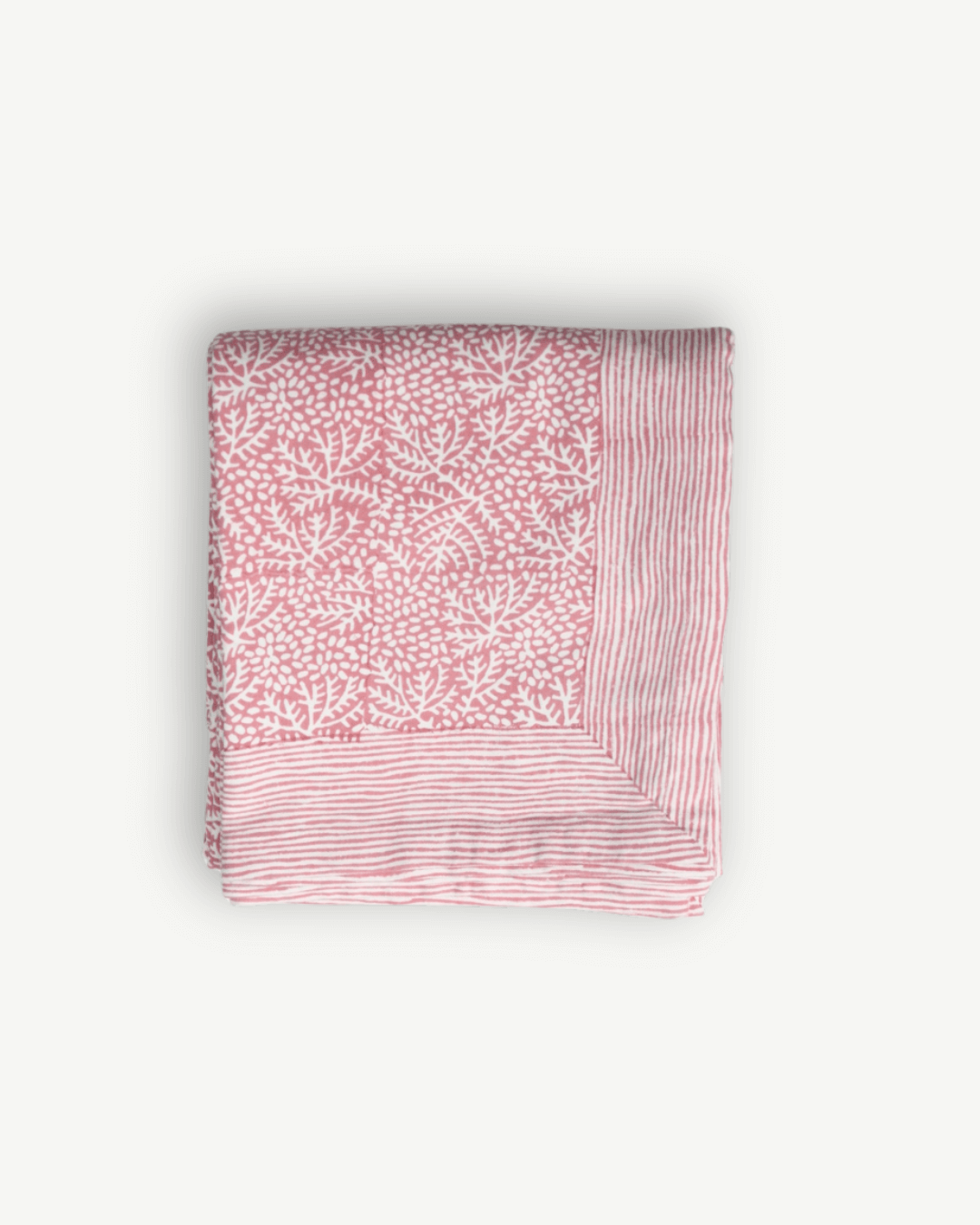 roza blue floral coral tablecloth, pink tablecloth, hand block, oka