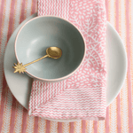 rozablue, hand blocked, the old and new company, tablecloth, striped tablecloth