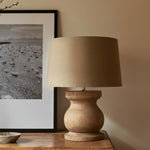 wood lamp, table lamp, oka lamp, neptune lamp, reclaimed wood lamp