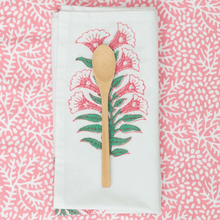 Load image into Gallery viewer, Pink Gladioli Cotton Block Print Napkins | Set of 4
