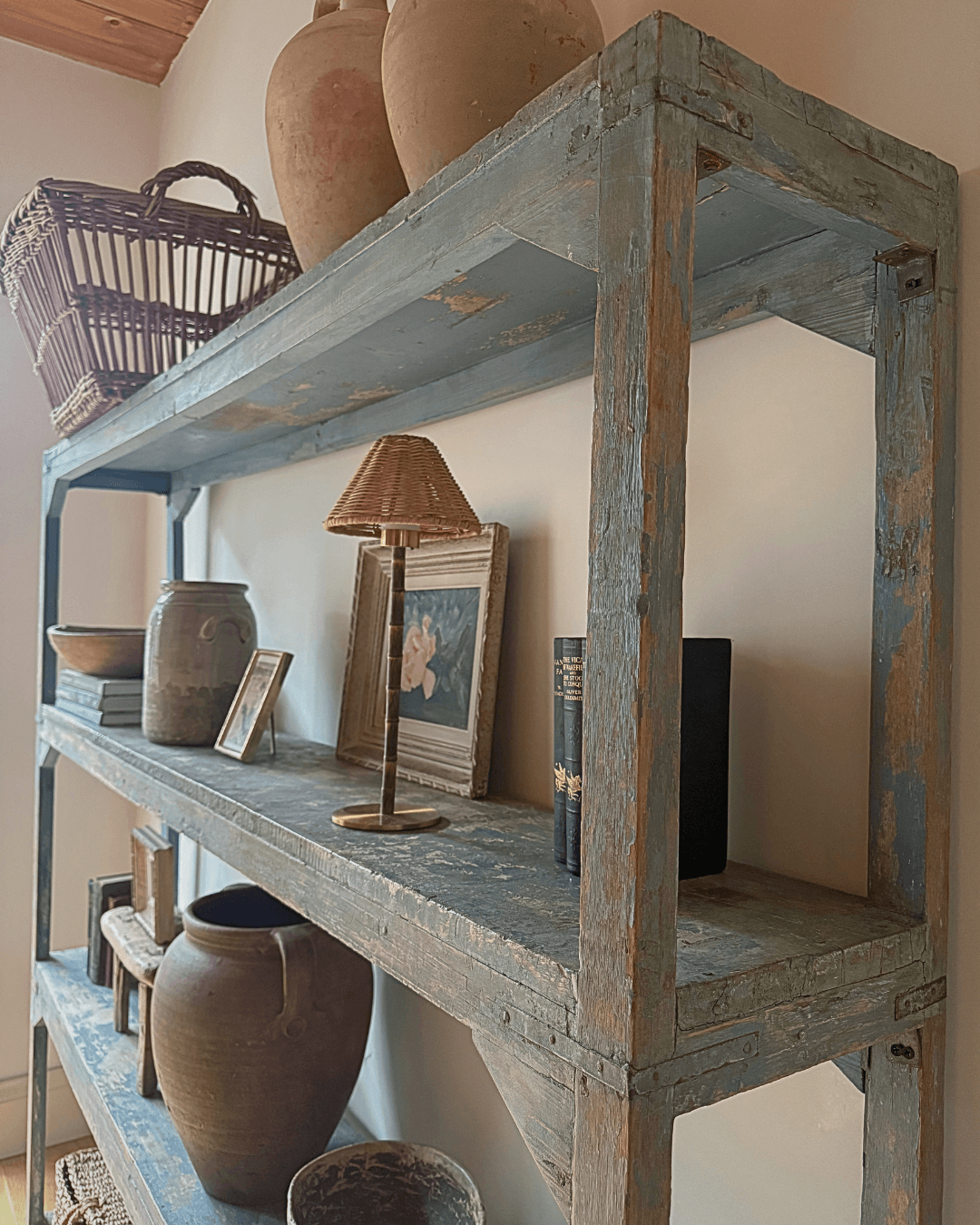 Reclaimed Blue Shelving Unit