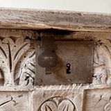 Lime Washed Carved Oak Blanket Box