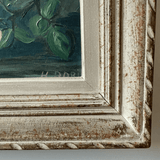 oil painting, floral painting, antique floral painting, vintage french artwork, vintage art, antique oil painting, antique artwork, white wash antique frame