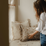 The Betsy Floral Frill Cushion