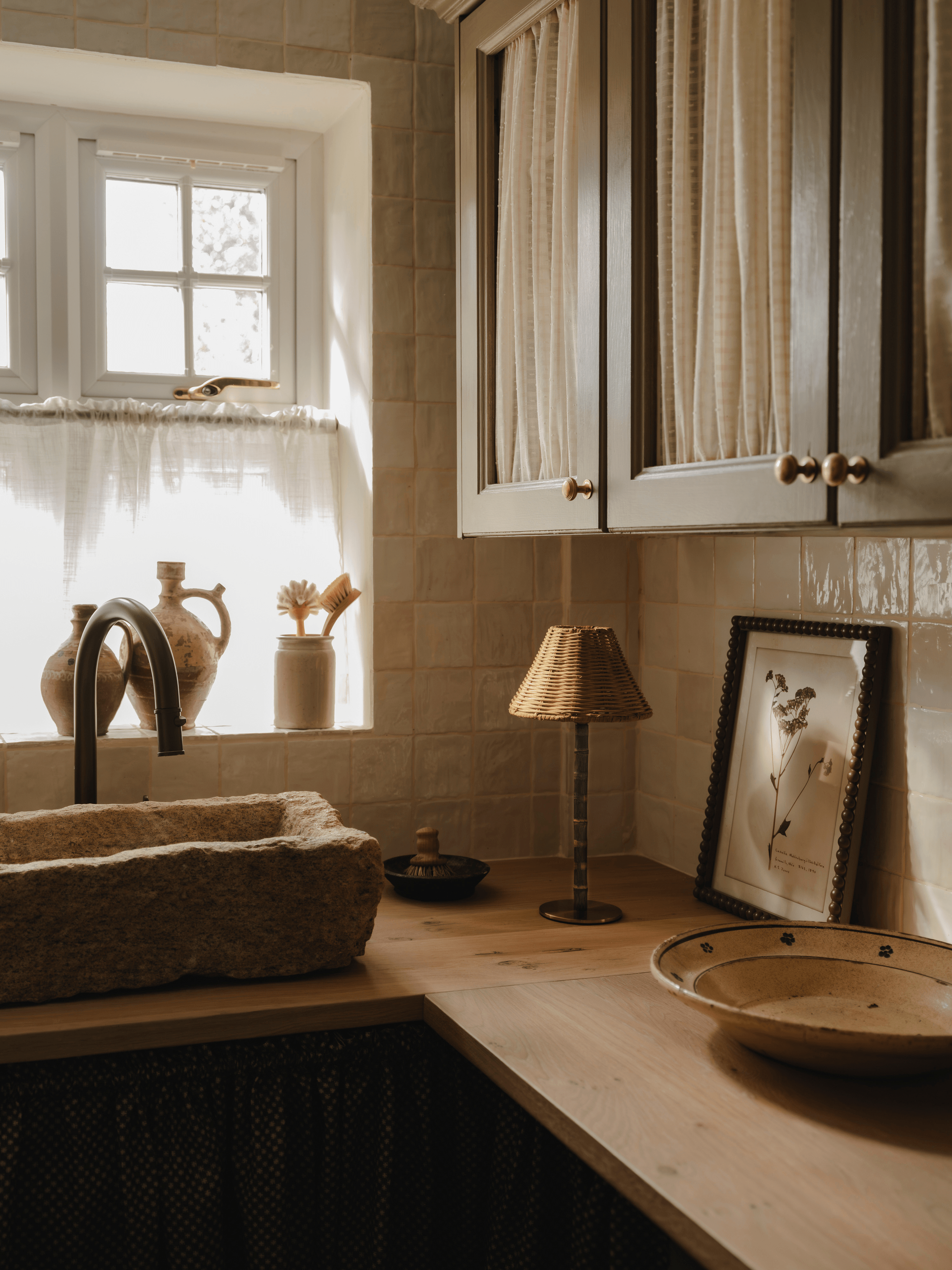 the raffles lamp shown in a modern country kitchen