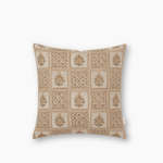 margot meadow hand block printed natural creams, soft yellow and subtle floral design.