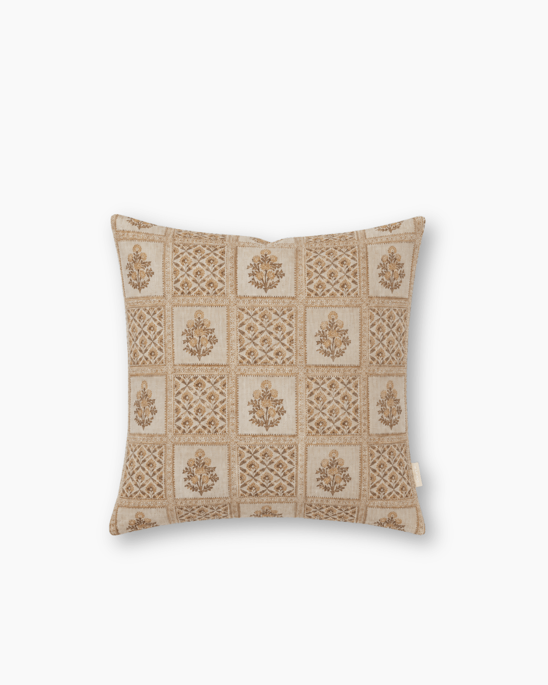 margot meadow hand block printed natural creams, soft yellow and subtle floral design.