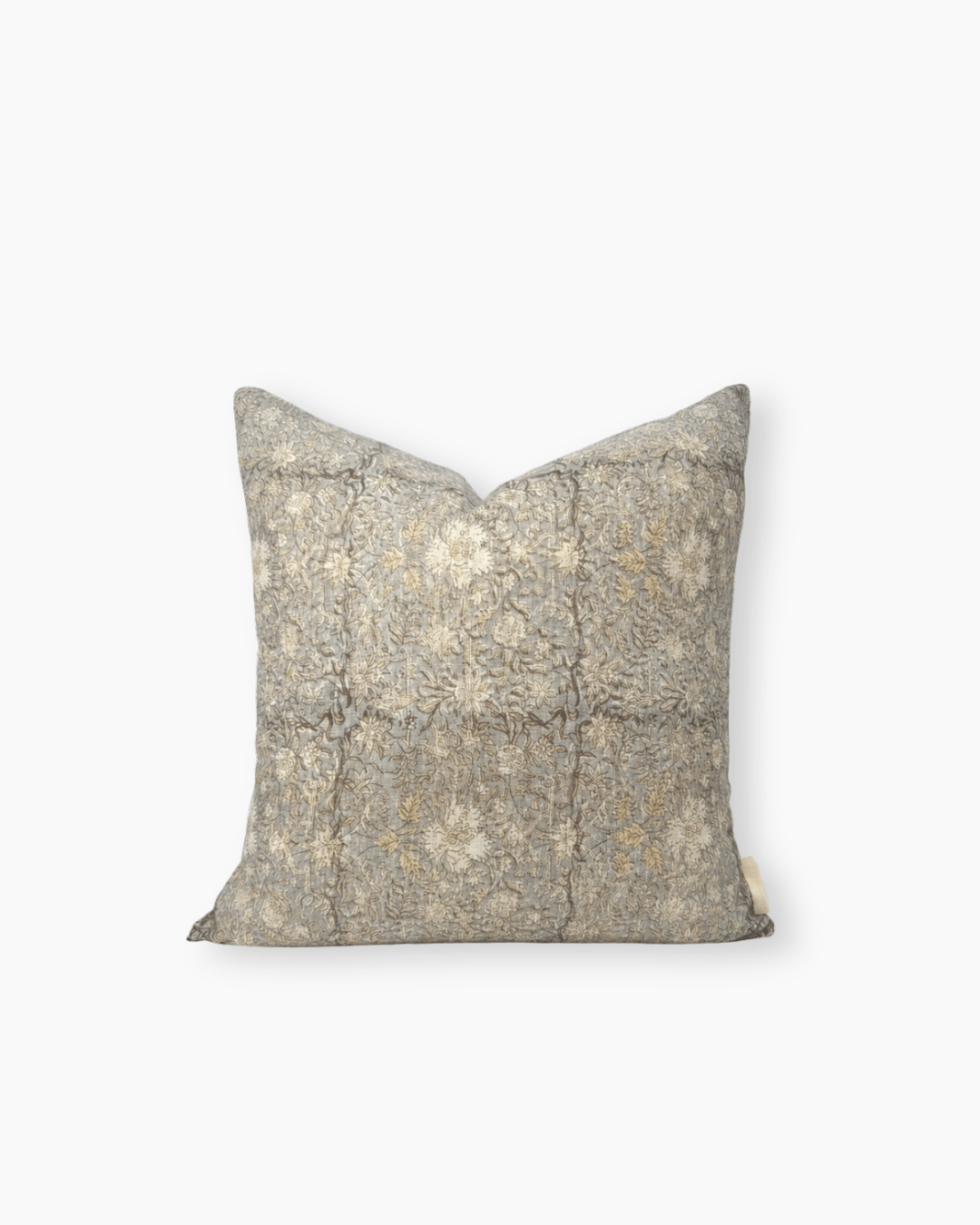 Block print cotton cushion cover from british independent homeware brand The Old And New Company.
