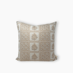 Margot meadow hand block printed natural creams, soft yellow and subtle floral design.