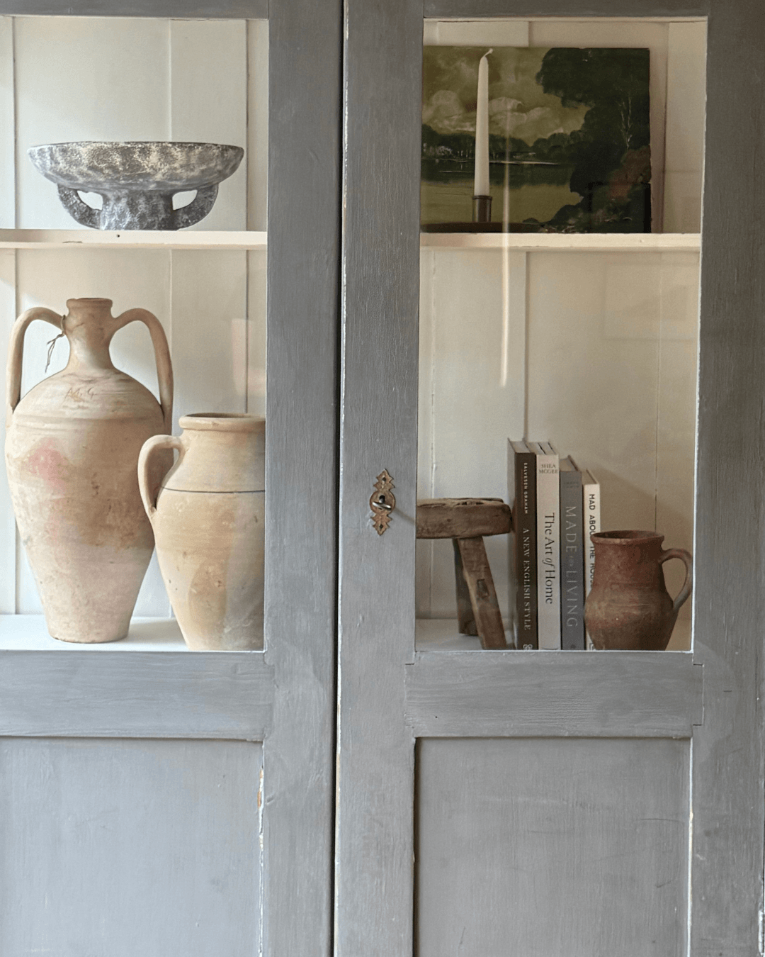 Hand Painted Victorian Display Cabinet