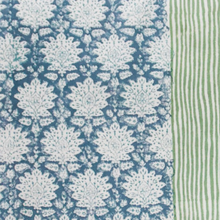 Load image into Gallery viewer, Breezy Blue Hand Block Printed Cotton Tablecloth
