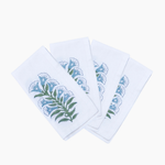blue floral cotton napkins set of 4