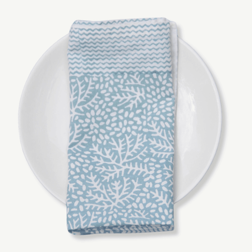 blue napkins, cotton napkins, block print