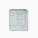 blue and white block print tablecloth fair trade cotton