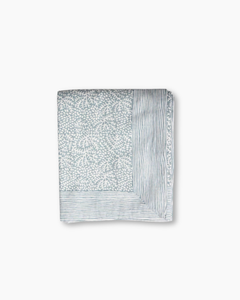 blue and white block print tablecloth fair trade cotton
