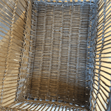 decorative antiques, antique basket, basket on wheels, antique shops, vinterior, french basket, firewood basket, storage basket, large basket