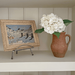 vintage French painting, alpine landscape, snow mountain, vintage oil painting, antique oil painting, rustic French decor, framed wall art, The Old and New Company, ski chalet decor