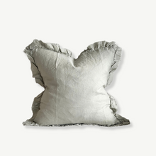 Load image into Gallery viewer, linen cushion, stonewashed linen, house nine design, modern farmhouse, green cushion, sage cushion, the old and new company
