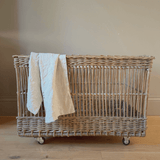 decorative antiques, antique basket, basket on wheels, antique shops, vinterior, french basket, firewood basket, storage basket, large basket