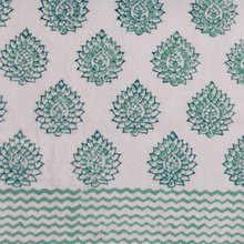 Load image into Gallery viewer, xblock printed tablecloth, rosie dhalia, mrs alice, green tablecloth, etsy tablecloth
