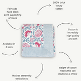 Paisley Hand Blocked Tablecloth | Red and White