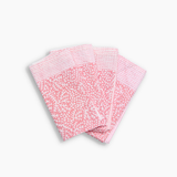 pink block print napkins