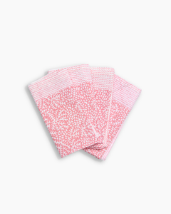 pink block print napkins