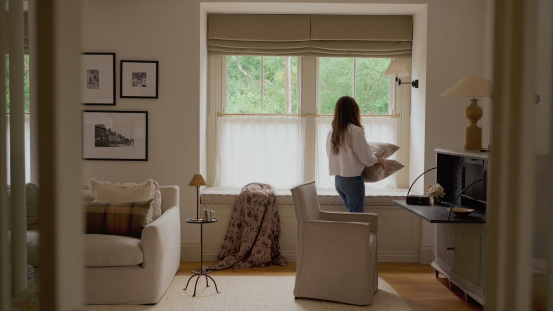 The Old And New Company a UK based independent homeware company. Jenny the founder is walking through her home showcasing the antiques and handmade quality homeware and style of the brand.