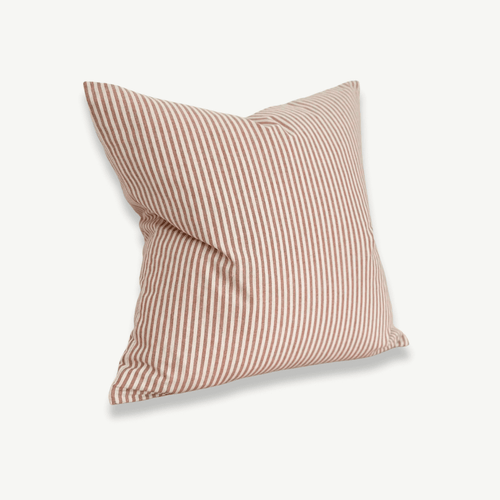 pin stripe cushion, rust cushion, studio mcgee cushion, stripe cushion, modern farmhouse, house nine design, orange stripe cushion