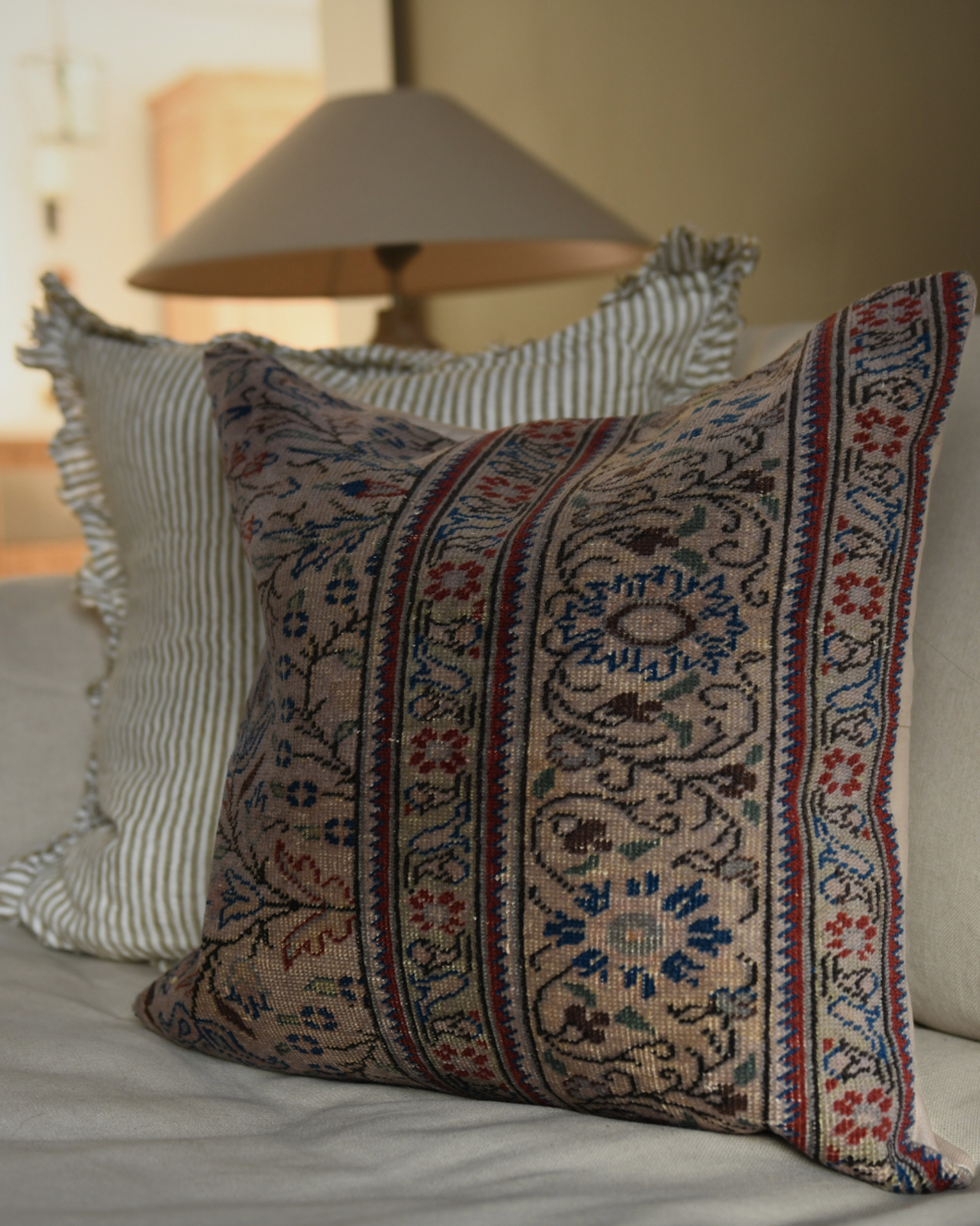 Darcy Red and Blue Vintage Kilim Cushion