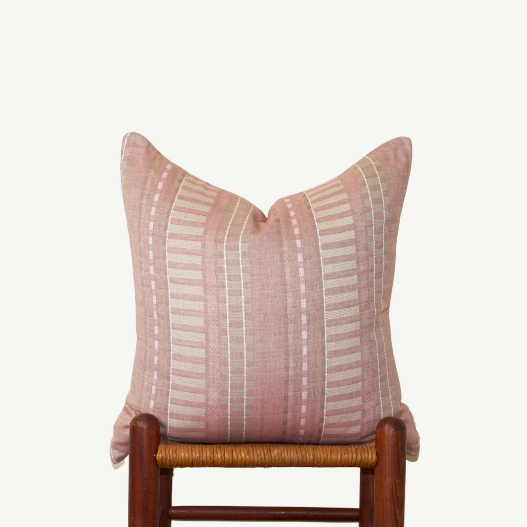 pink cushion, block print cushion, pastel cushion