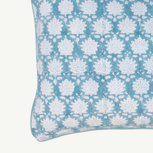 Load image into Gallery viewer, block printed cushion, blue cushion, block print cushion, oka cushion
