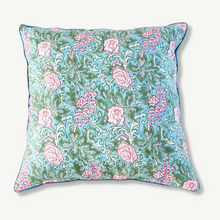 Load image into Gallery viewer, handblock print, cushion, floral cushion, oka, the old and new company
