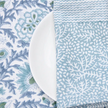 Load image into Gallery viewer, Paisley Hand Blocked Tablecloth | Blue and White
