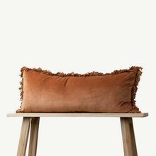 Load image into Gallery viewer, Betsy Velvet Bolster Cushion | Rust
