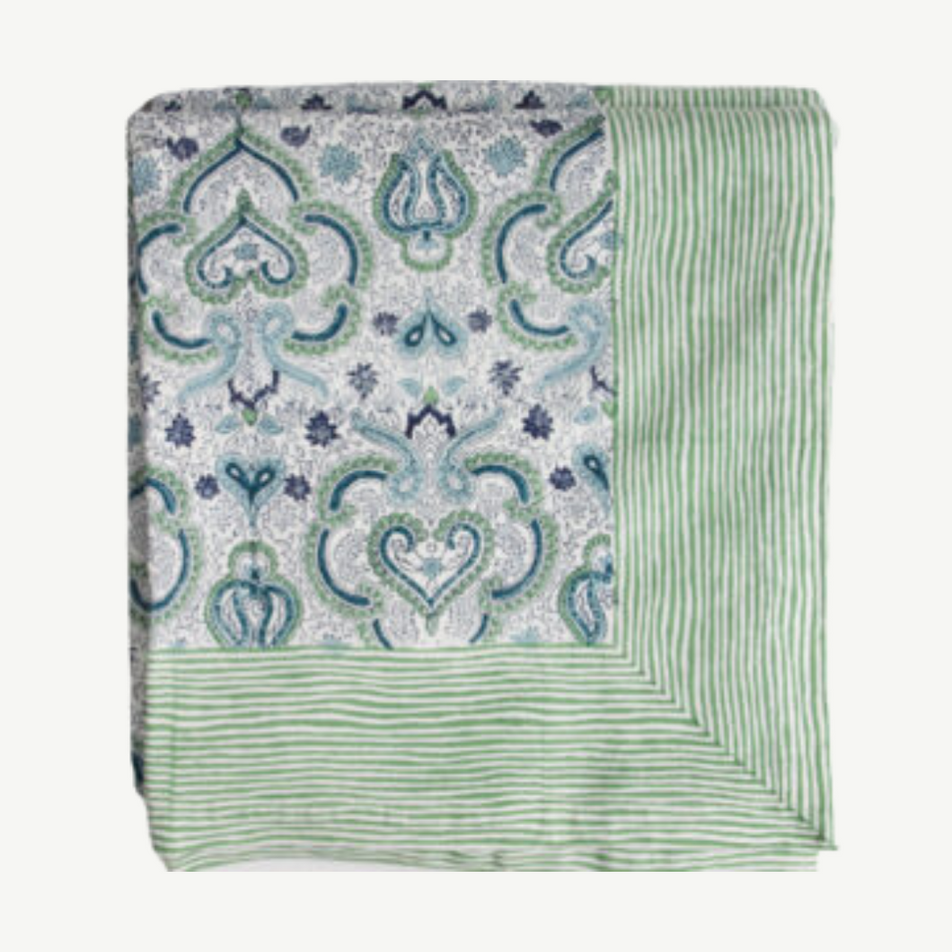 handblocked tablecloth, paisley print, oka