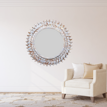Load image into Gallery viewer, Handcrafted Wooden Sunburst Mirror - 90cm
